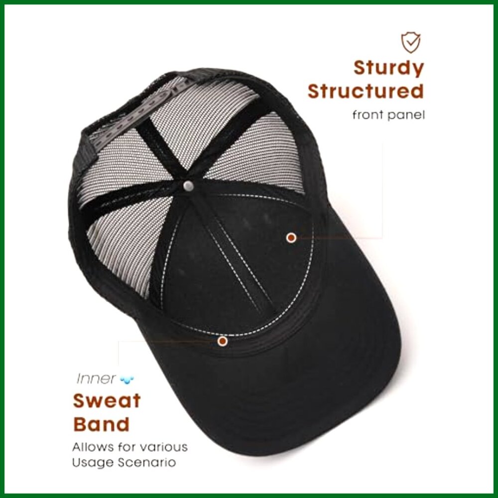 Structured Mesh Baseball Cap Adjustable Trucker H… - image 4